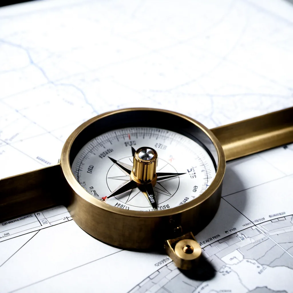 Brass compass on a financial blueprint, representing dynamic withdrawal navigation